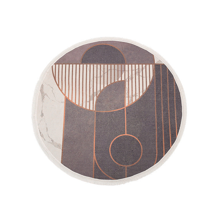 Round Decorative Living Room Carpet with Modern Geometric Pattern
