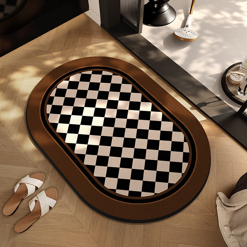 Checkerboard Patterned Entryway Mat Avarnia