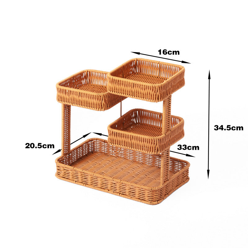 Multi-Tiered Wicker Organization Tray