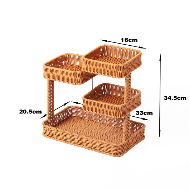 Multi-Tiered Wicker Organization Tray