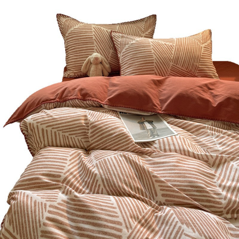 Textured Geometric Pattern Bedding Set