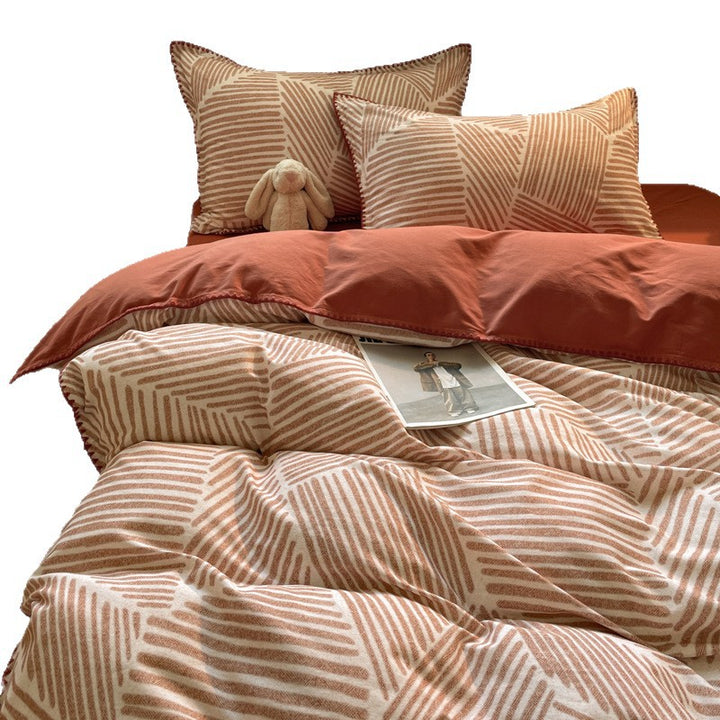 Textured Geometric Pattern Bedding Set