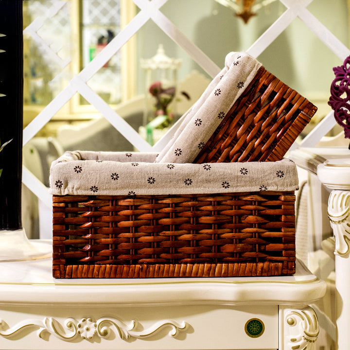 Storage basket with removable fabric cover