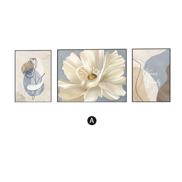 Elegant Framed Abstract Floral Art Set