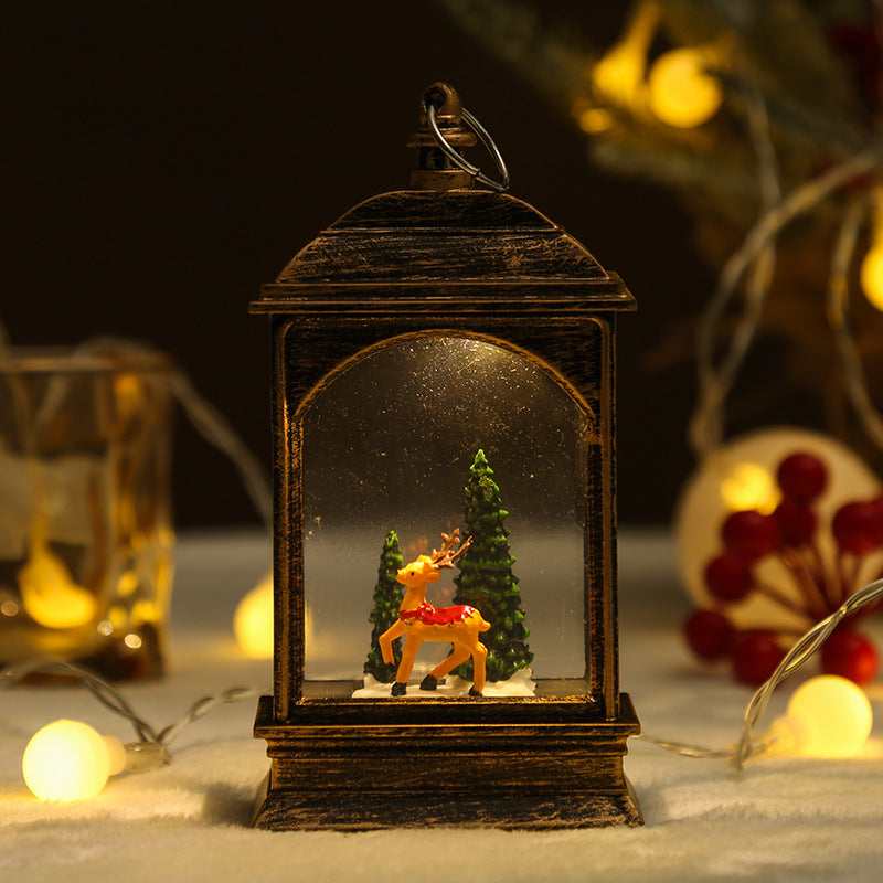 Nostalgic Snowman Lantern with Glitter Effects