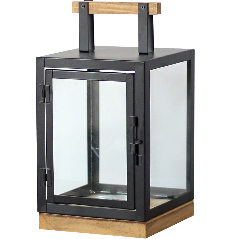 Decorative Lantern with Wooden Handle