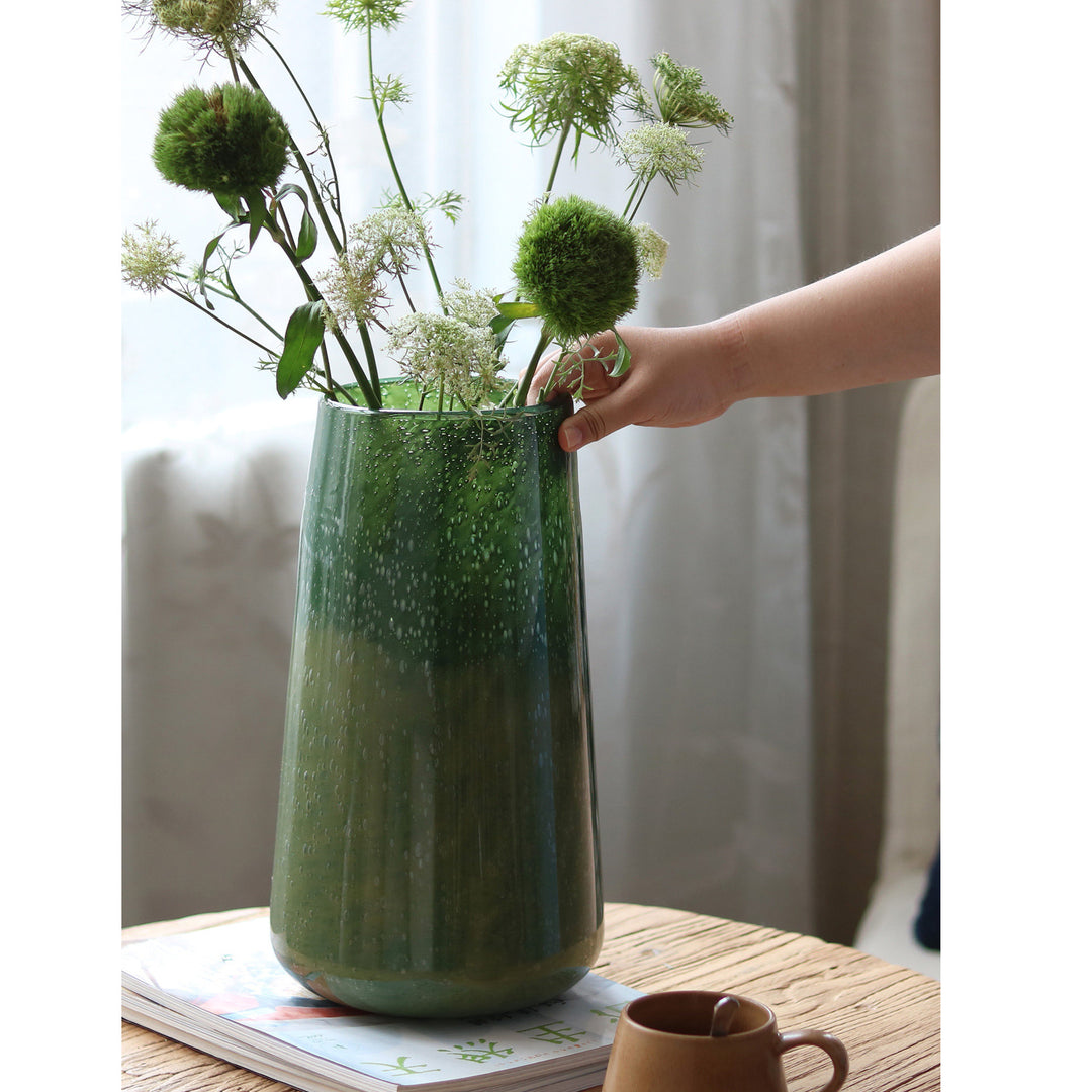 Tapered Hand-Blown Gradient Glass Tall Flower Vase
