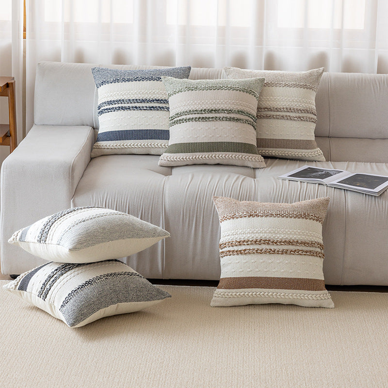 Textured Striped Decorative Cushion
