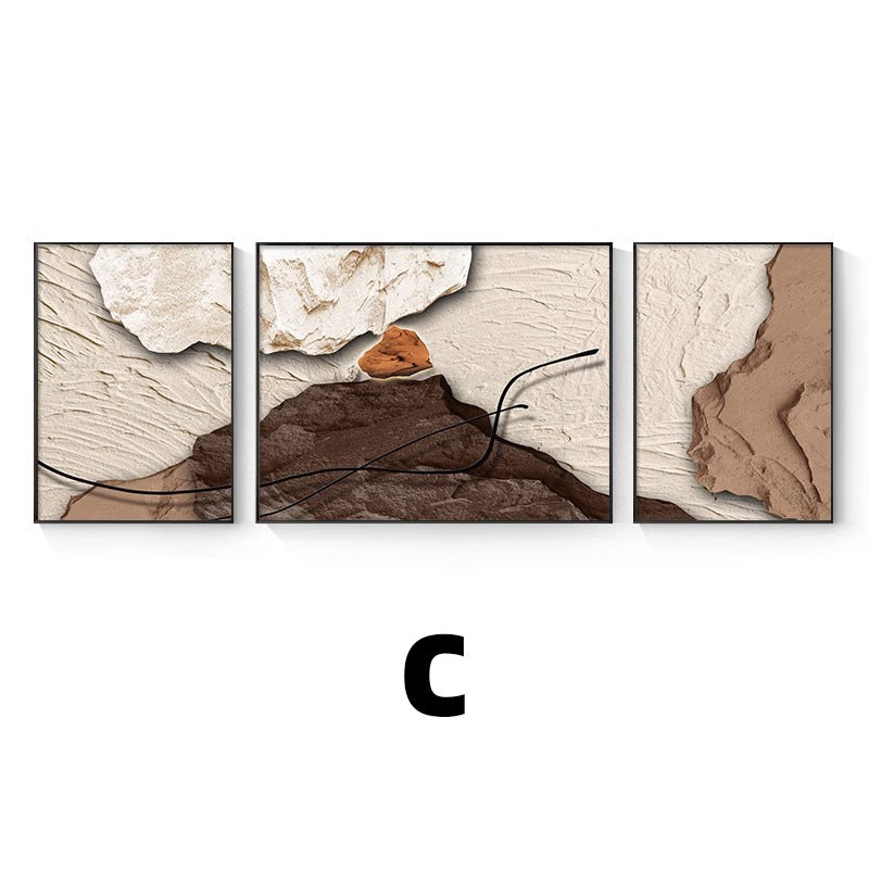 Abstract Textured Triptych Wall Art