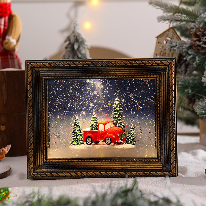 Decorative Christmas motif with snowmen