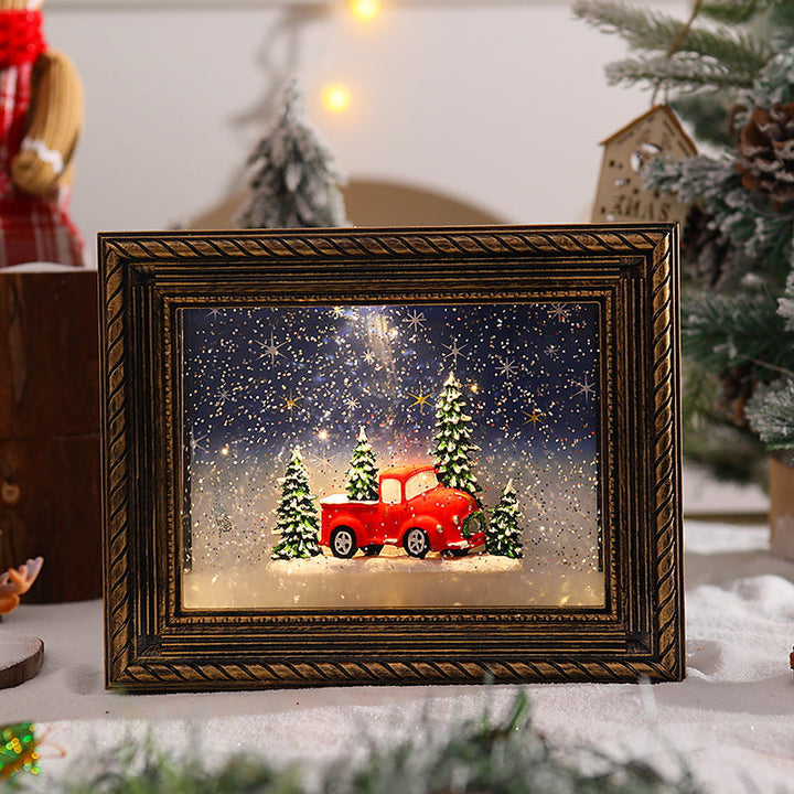 Decorative Christmas motif with snowmen