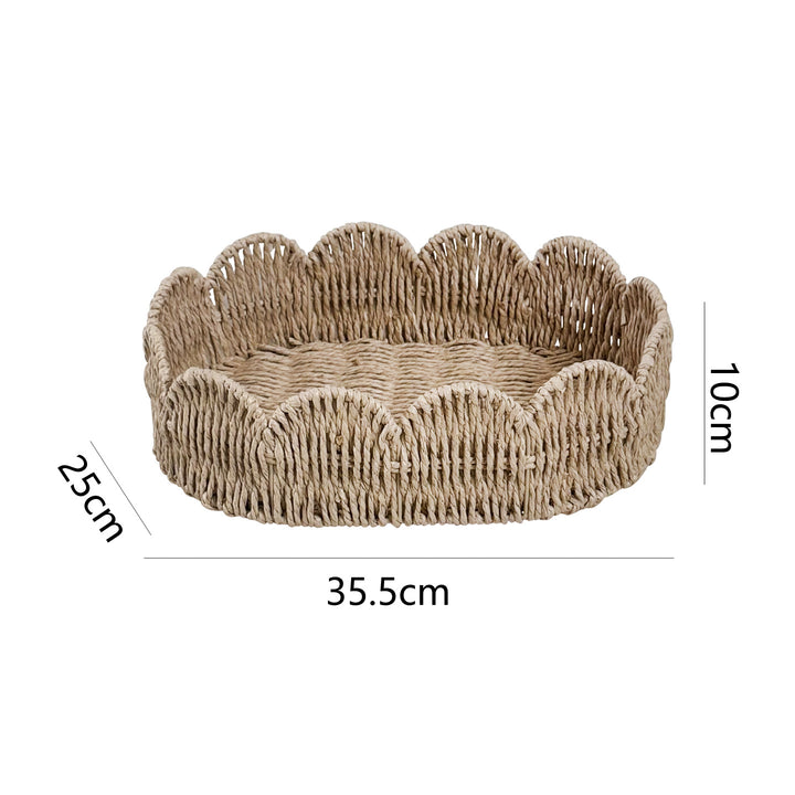 Decorative hand-woven storage basket