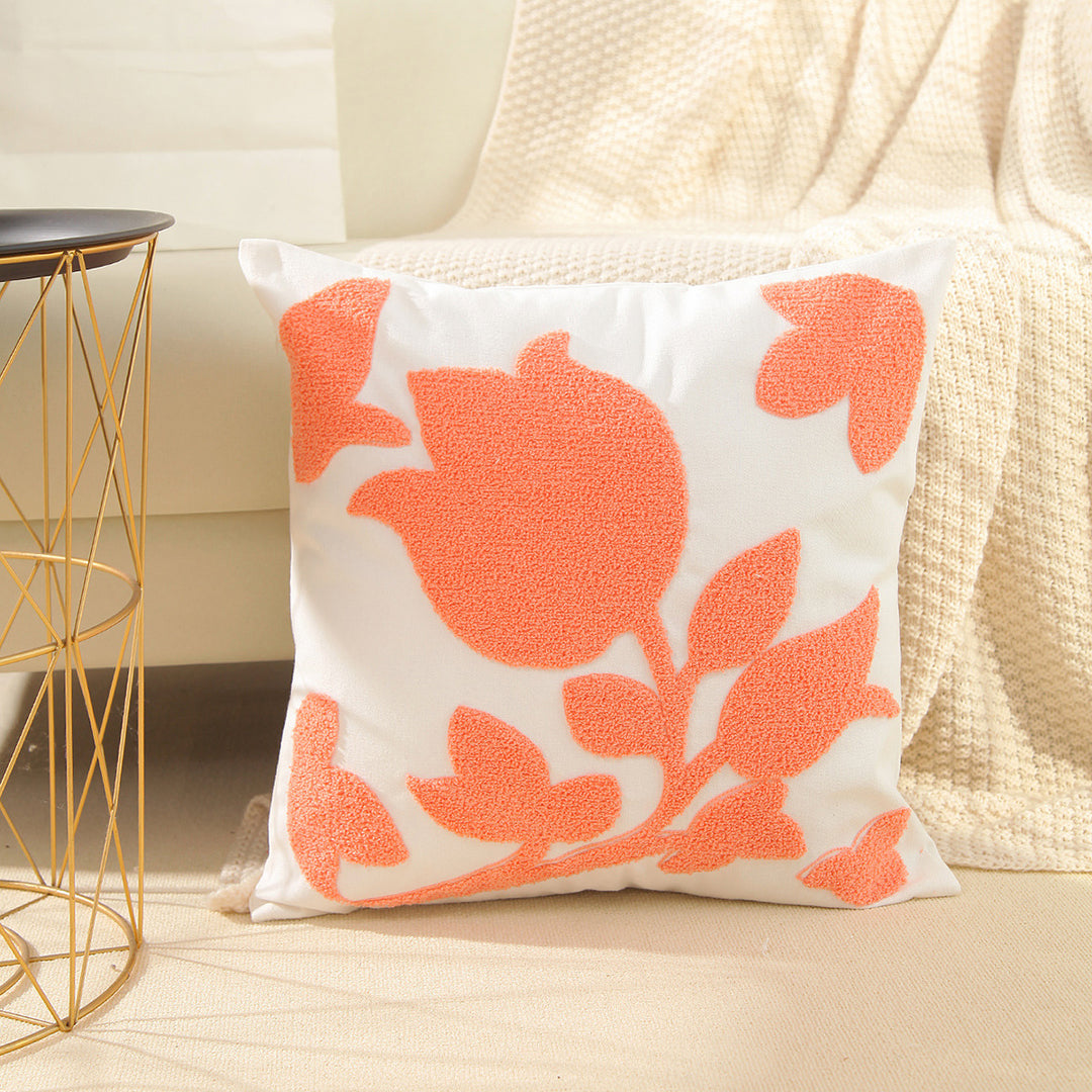 Floral Embellished Throw Pillow