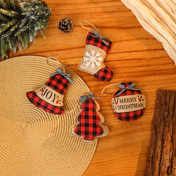 Decorative Christmas tree ornaments in rustic look