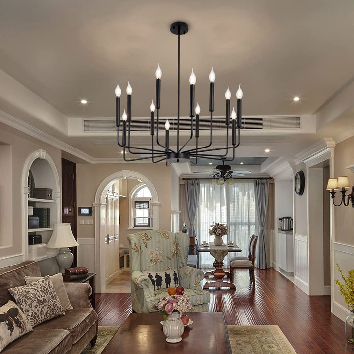 More modern industrial multi-armed minimalist candle holder chandelier pendant light