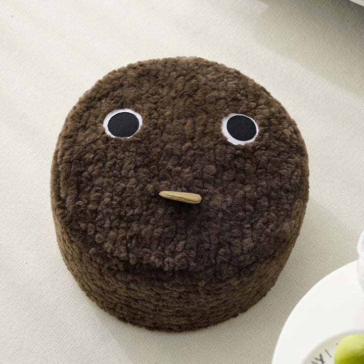 beef sitting pouf with EPP foam balls filling and removable cover