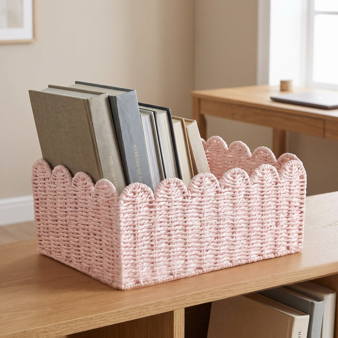 Modern storage basket with wavy edge