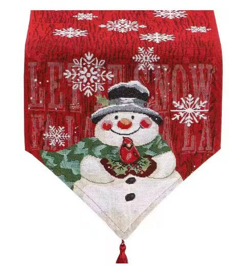Festive table runner with reindeer motif