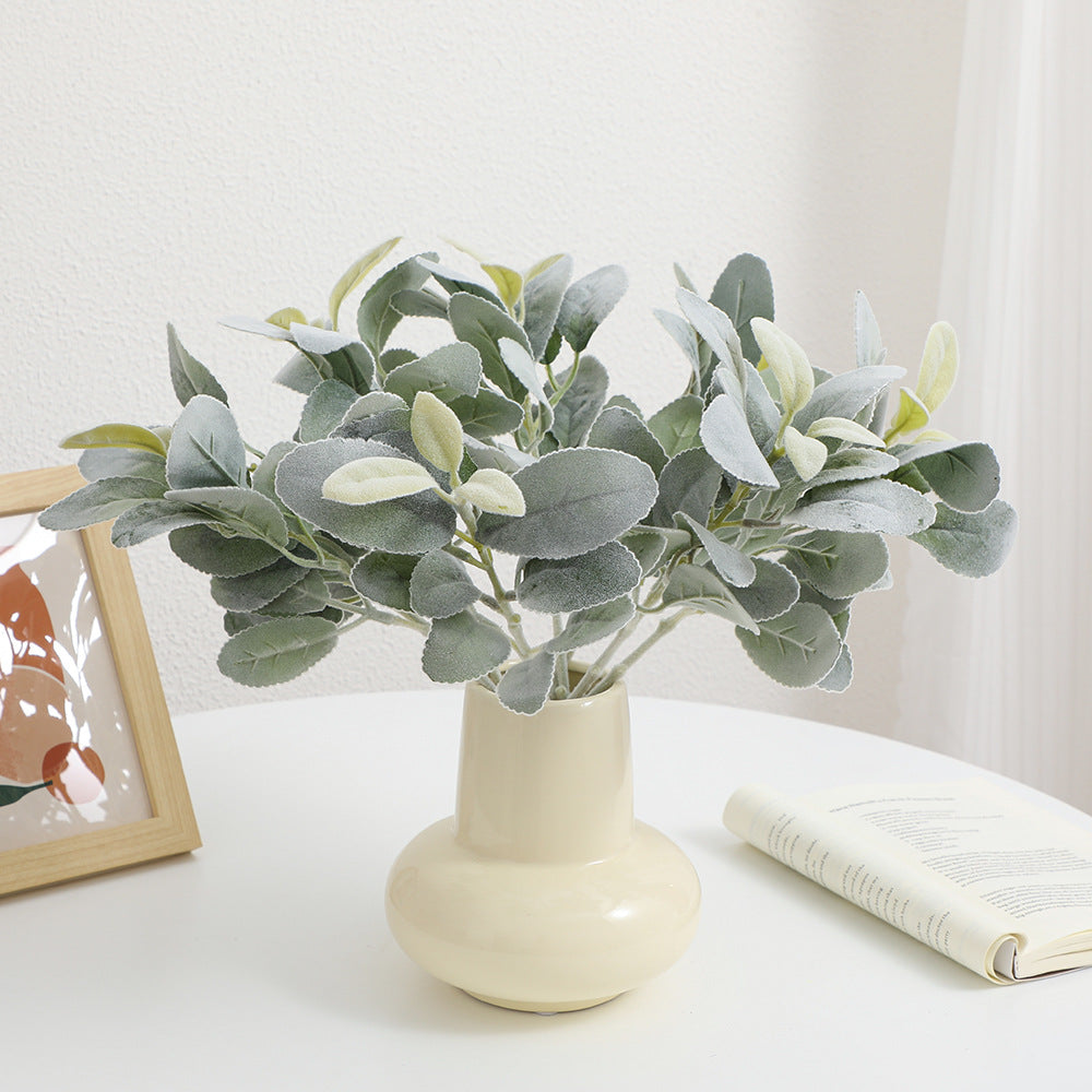 Decorative artificial flower branch with fine leaves