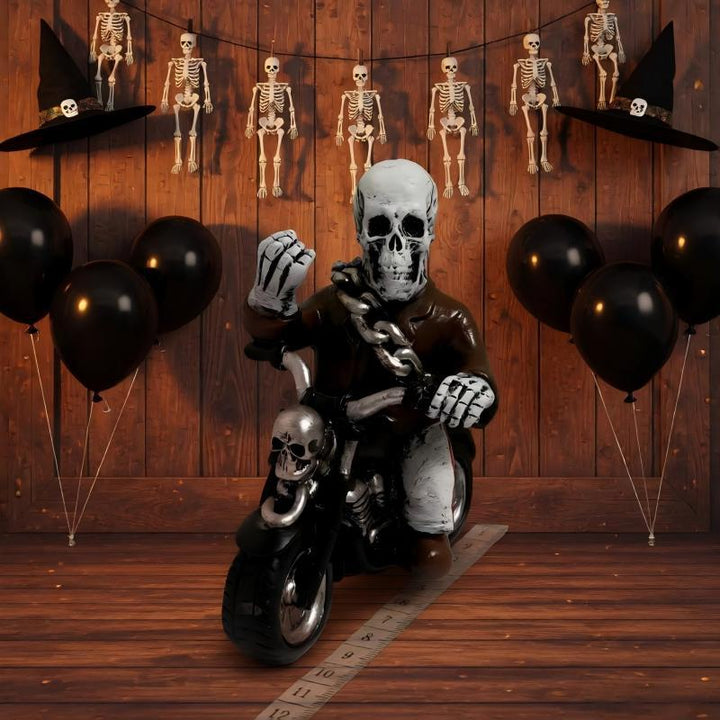 Creepy motorcycle figure