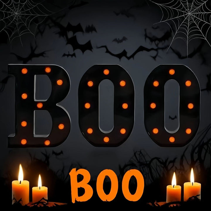 Illuminated Marquee BOO Word Table LED Sign Halloween Decoration