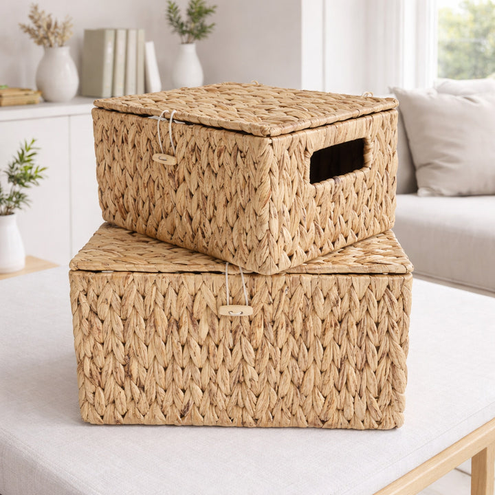 Handcrafted Storage Basket Made of Natural Materials