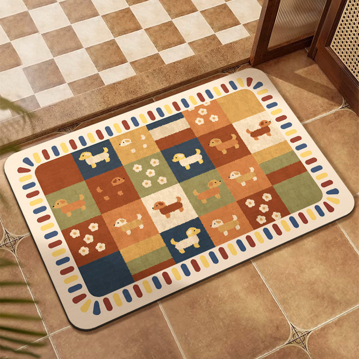 Colorful Patchwork Design Floor Mat Avarnia