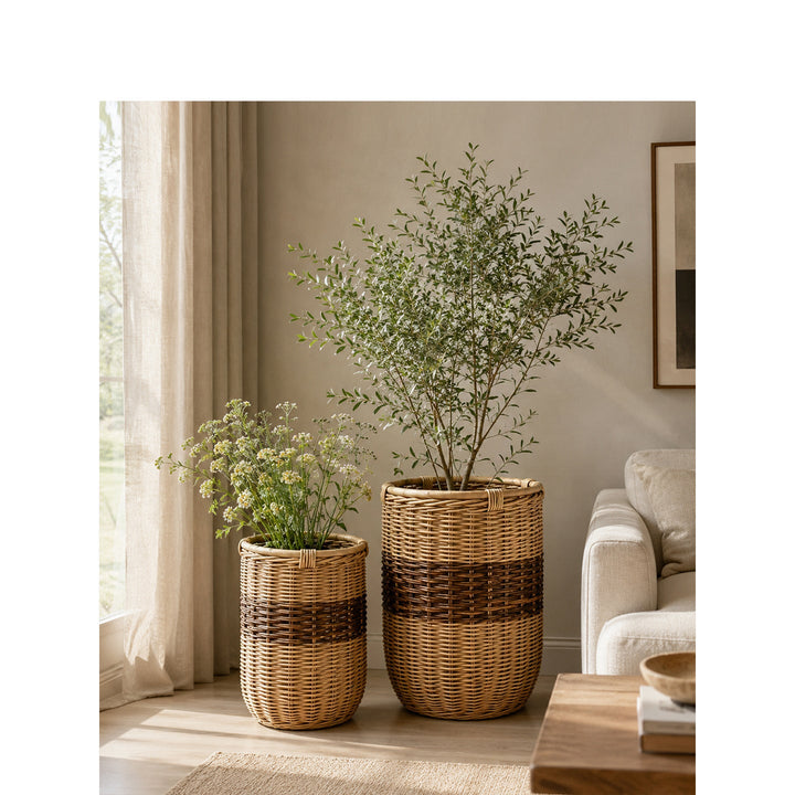 Handwoven laundry basket