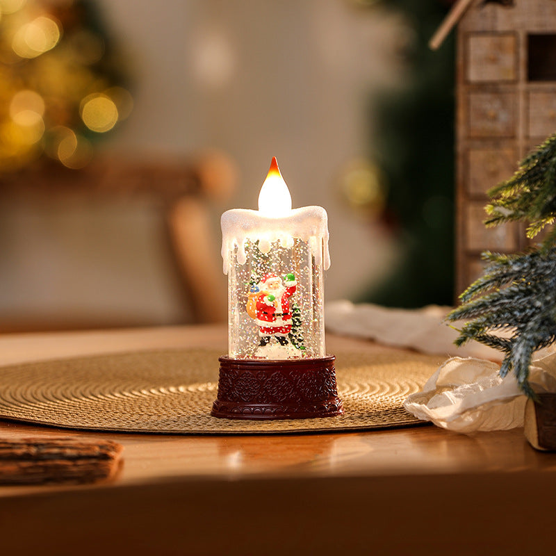 Christmas lantern with movable Santa motif