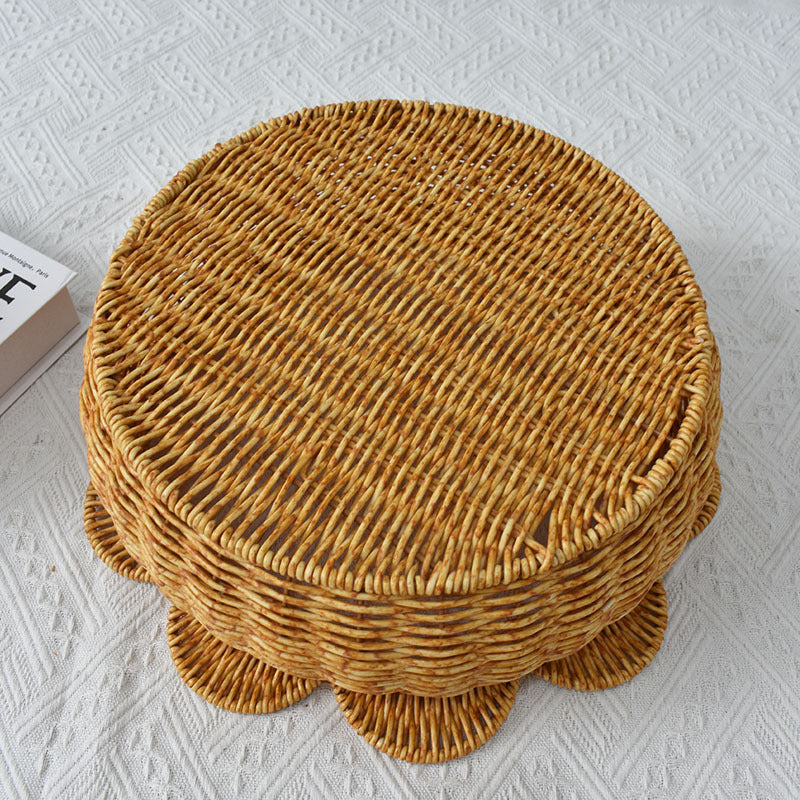 Decorative Woven Flower-Shaped Basket