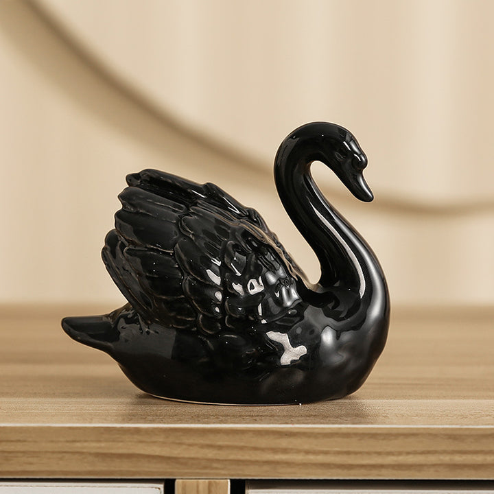 Elegant ceramic swan figure