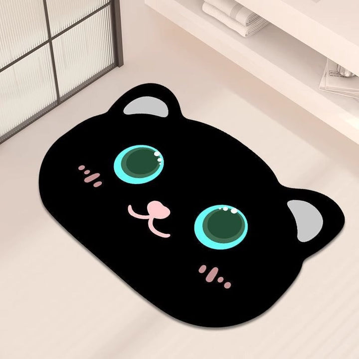 Cartoon Cat Shape Plush Bath Mat