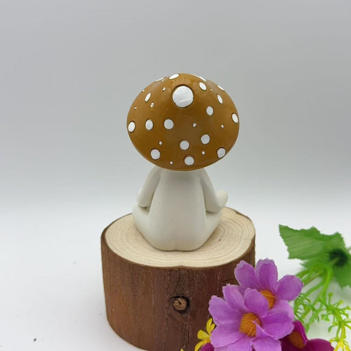 Decorative figure of a meditating mushroom