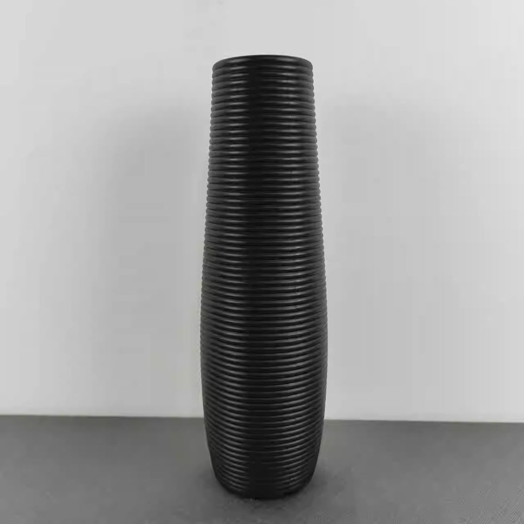 Modern Ribbed Decorative Vase