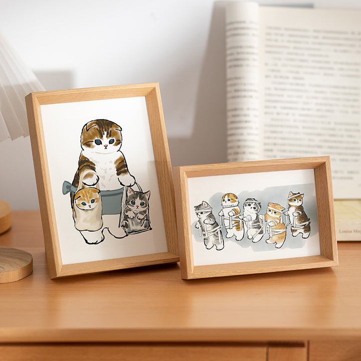 Illustrated Cats Wall Art Frame