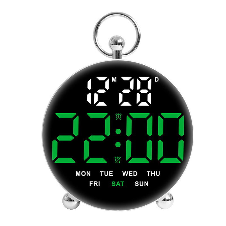 Digital alarm clock with large LED display and alarm function