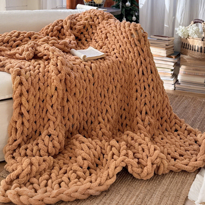 Chunky Knit Cozy Throw Blanket