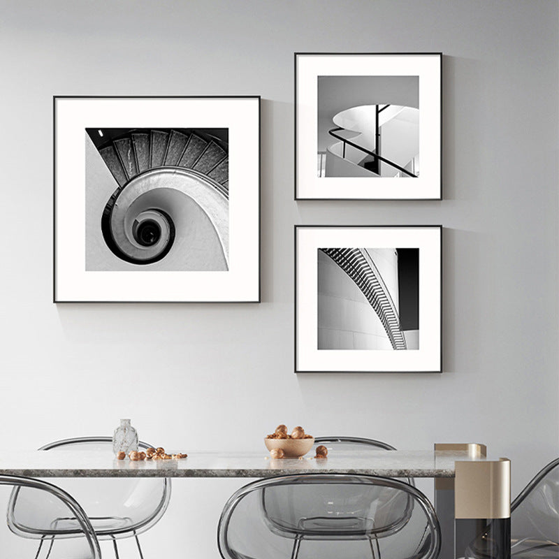 Framed Black and White Architectural Artwork