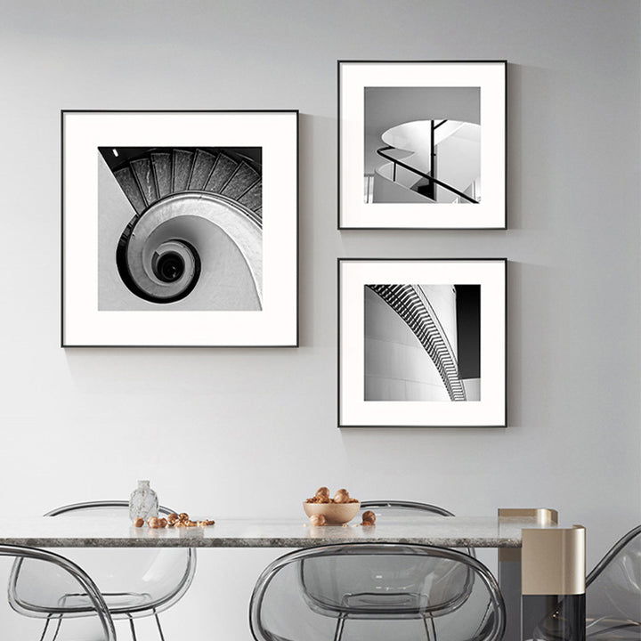Framed Black and White Architectural Artwork