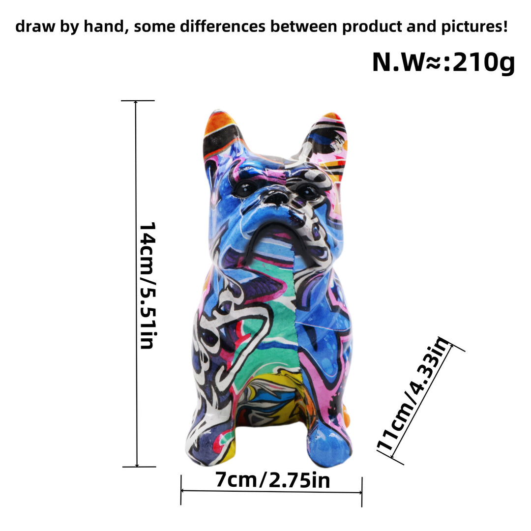 Creative bulldog figure made of hand-painted resin