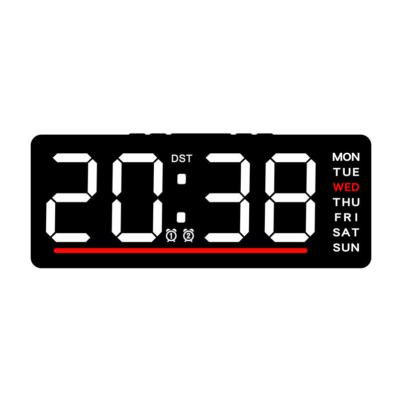 Digital clock with large LED display and multiple alarm functions