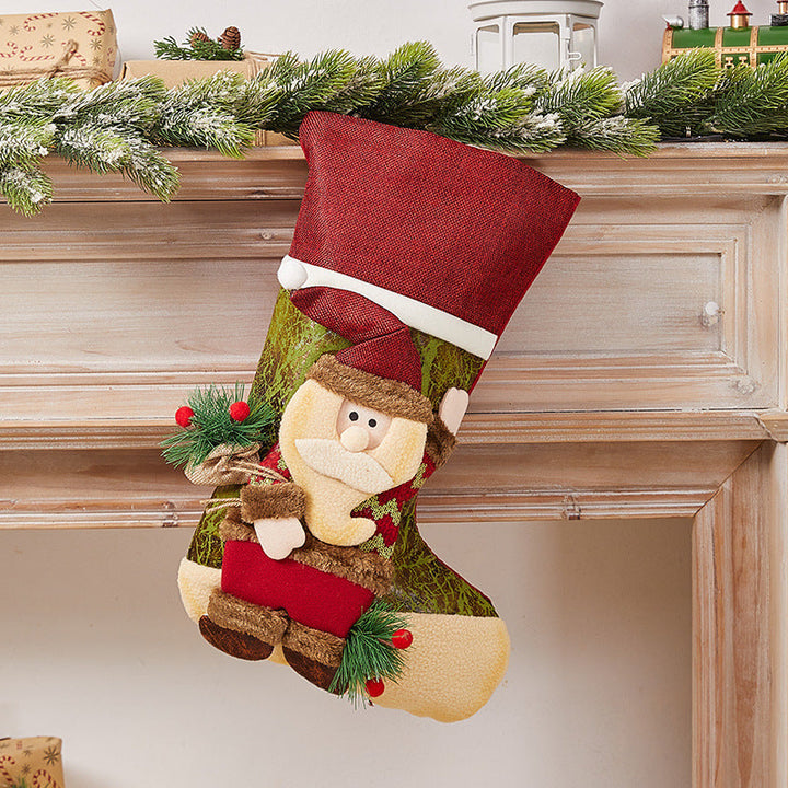 Festive Christmas stocking with nostalgic design