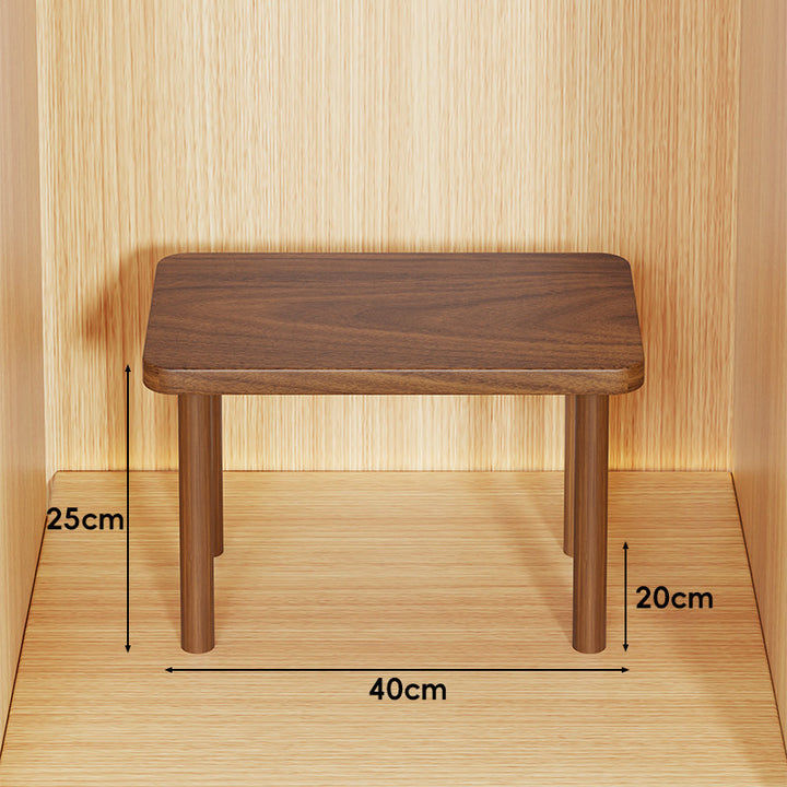 Height-Adjustable Rectangular Wooden Riser Table with Detachable Round Legs