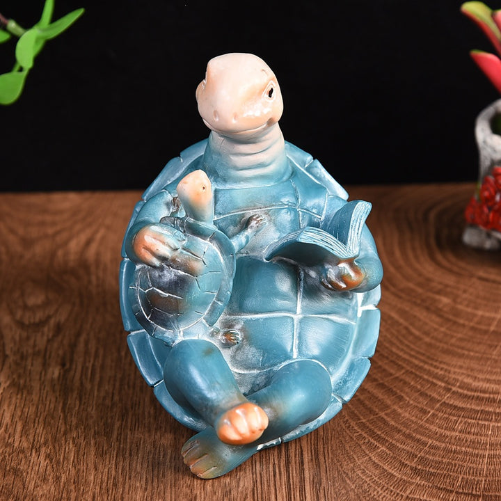 Reading Turtle Figurine