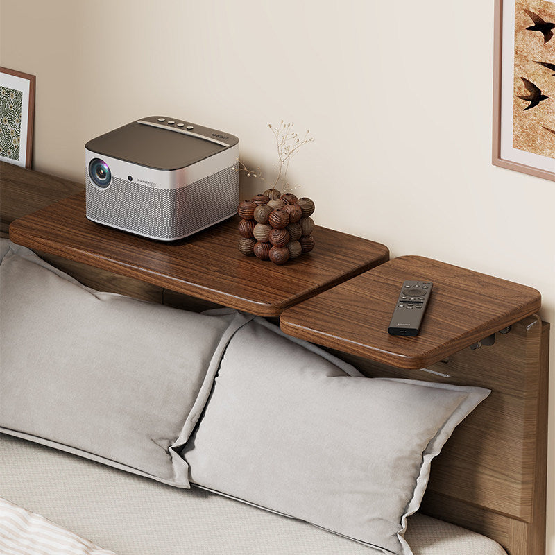 Wall-Mounted Slim Floating Headboard Shelf with Rounded Corners and Concealed Brackets