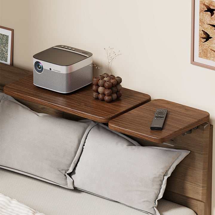 Wall-Mounted Slim Floating Headboard Shelf with Rounded Corners and Concealed Brackets