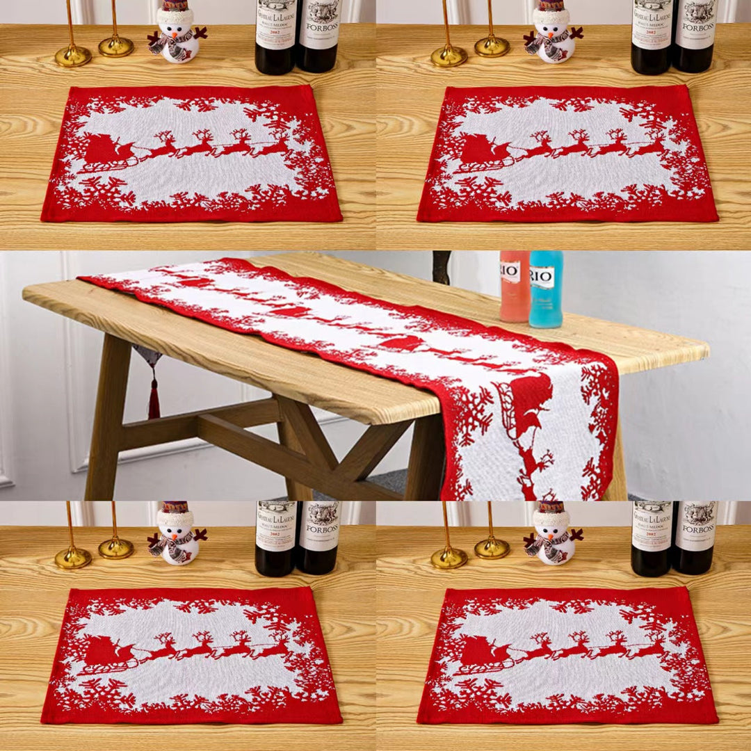 Festive tablecloth with Christmas tree motif