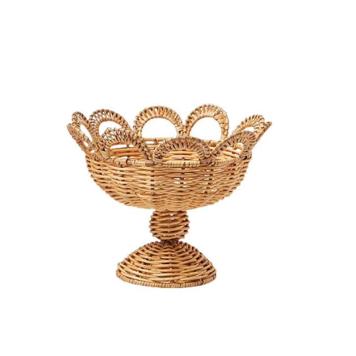 Elegant round decorative basket in floral design