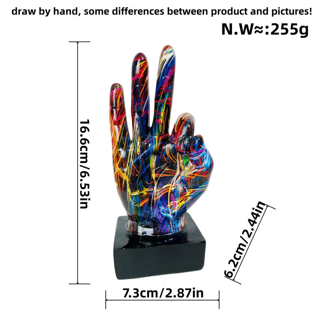 Stylish hand sculptures with colorful design