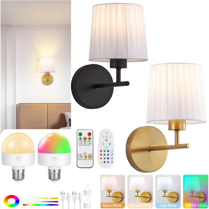 Elegant pleated umbrella wall lamp